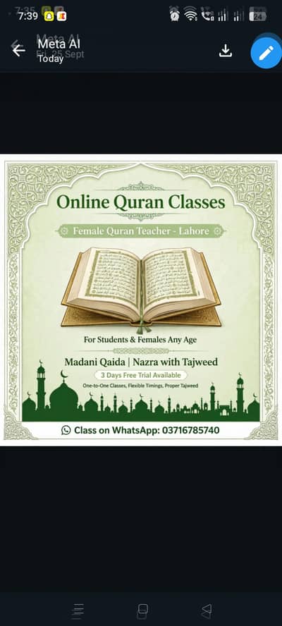 Madni Qaida Teacher For Kids - Female Quran Teacher Lahore