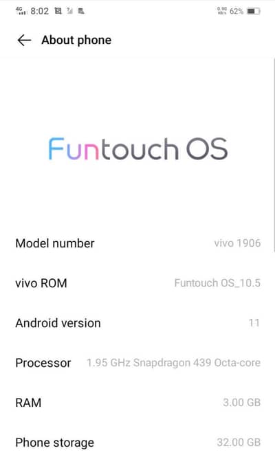 Vivo Y 11, with charger,one hand used,