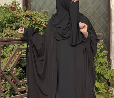 New Black Abaya - Front Open - Free Size - I-10 Islamabad