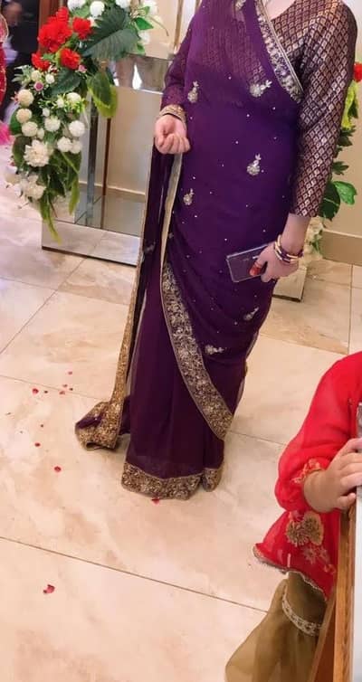 chiffon saree party wear dress