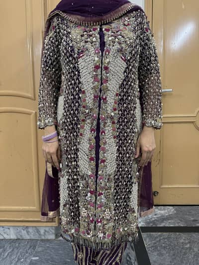 Purple Open Shirt Gown