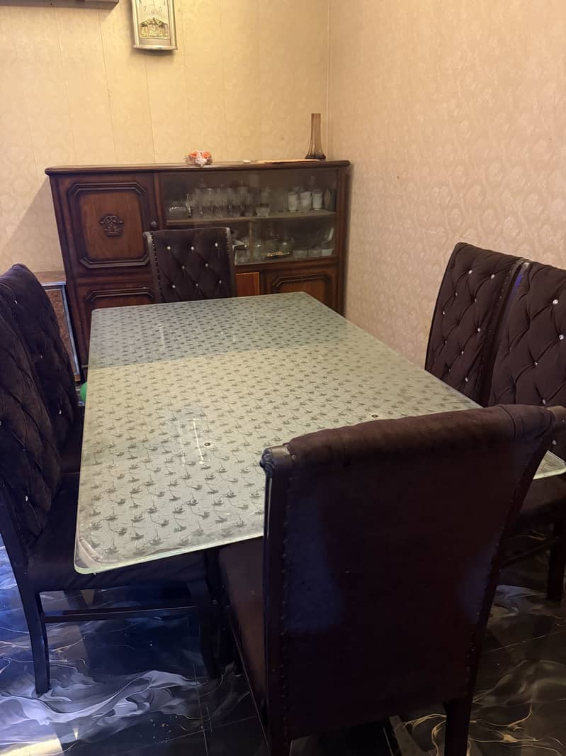 Solid wood dining table with 6 chairs 0