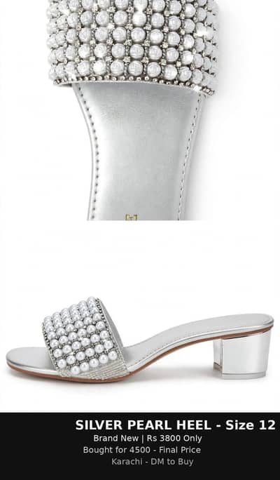 size 12 10/10 condition walk zone brand silver peals heels
