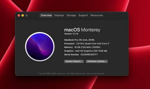 MacBook Pro 15.6" Inch 2016, 16GB Ram, 1TB SSD, 4GB Graphic Card