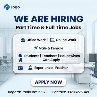 We are hiring male and female stuff