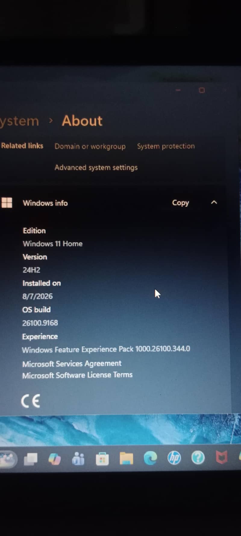 HP laptop 8