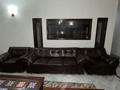 Premium Leather Sofa Set | 7 Seater | Excellent Condition