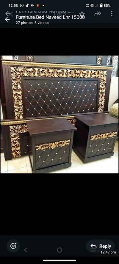 Wooden bed set-Queen size bed-Stylish bed set-bed for sale-bridal bed