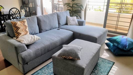 5-seater L-shaped sofa