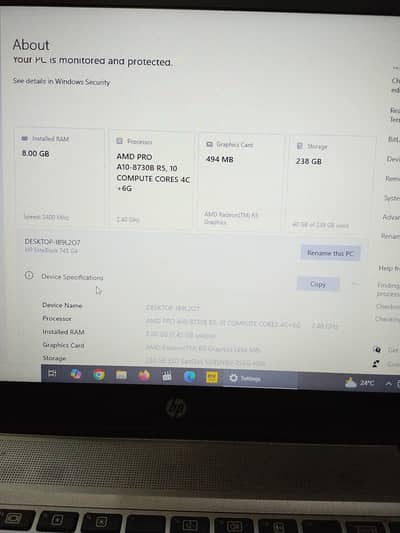 HP elitebook AMD pro 10