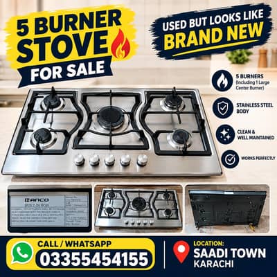  5-BURNER BUILT-IN STOVE FOR SALE! 