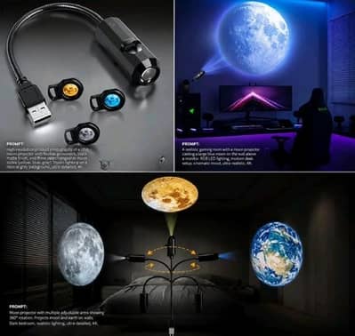 USB Moon & Earth Projector Light