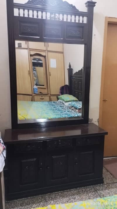 bed with dressing table