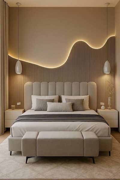 bed ROM design/ home renovation/ mirror wall/