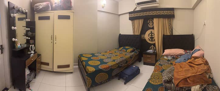 2 single bed  two almira 3doors