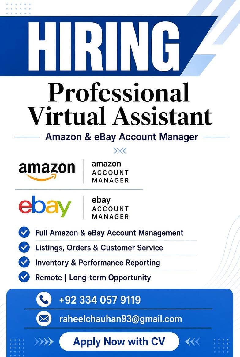 Required Amazon & E-Bay Professionals 0