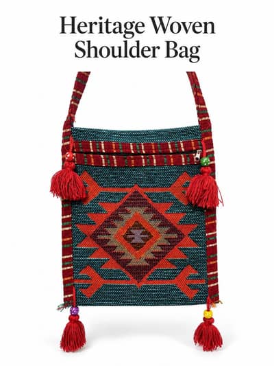 Ladies Ethnic Shoulder Bag – Multicolour Tassel Design