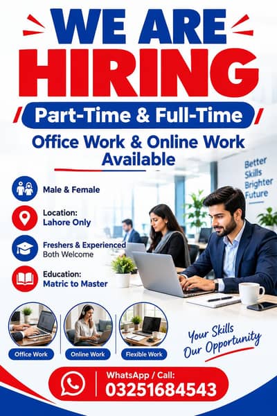 ONLINE WORK AND PART TIME AVAILABLE FOR MALES AND FEMALES