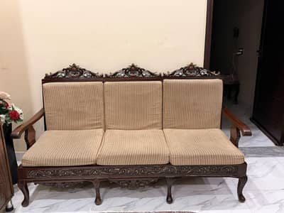 Unique style sofa with table. Made by Chiniot wood.