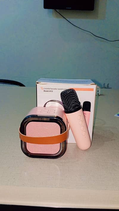 K12 karaoke speaker with wireless music colorful light pink new modal