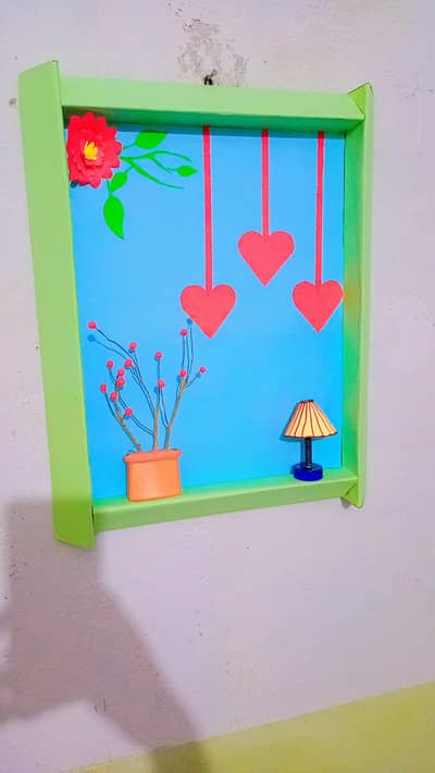 Handmade Wall Decoration | Beautiful 3D Heart & Flower Design