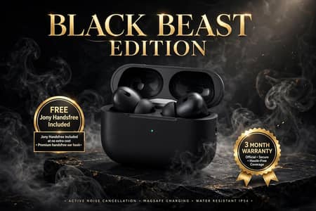black best edition airbords pro_2 -anc+magsafe-3 month warranty