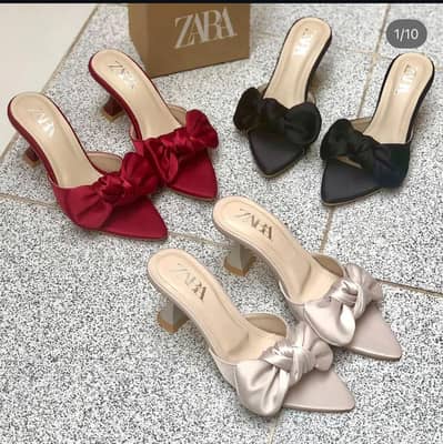 Zara bow knotted heels , comfortable and classy