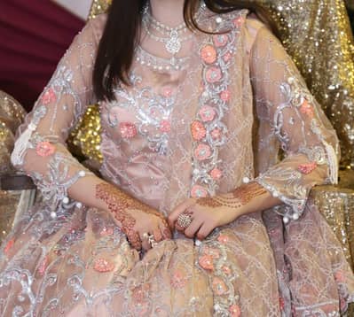 fancy Tea Pink embroidered Long maxi