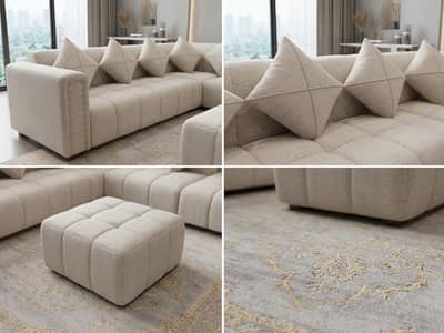 L shaped cloud sofa