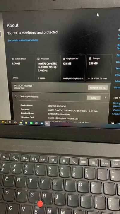 Lenovo Thinkpad i5 6th gen | 8GB Ram | 256GB SSD