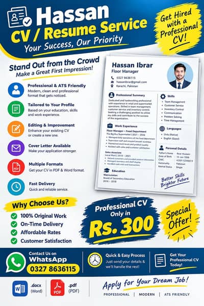 Professional CV/Resume Writing & ATS-Friendly CV