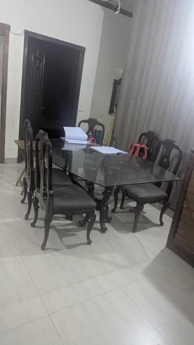 Premium 6-Seater Solid Sheesham Wood Dining Set (Base & 6 Chairs)