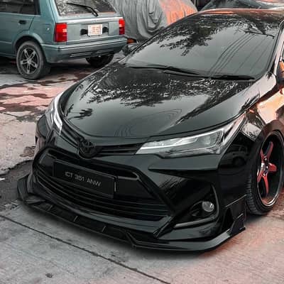 Front Bumper Lip Splitter ABS Plastic 4Pcs Universal