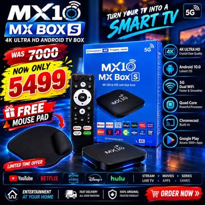MX10 LATEST ANDROID TV BOX WITH VOICE REMOTE 8GB/128GB 03264174150