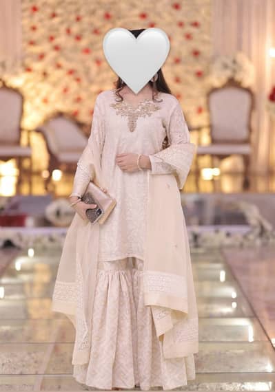 Pure cotton net shirt with pure jamawar gharara