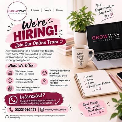 Males and females Staff required | Urgent hiring | Online job