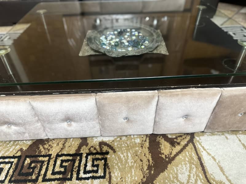 Seven seater Velvet Sofas with center table 1