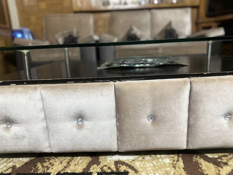 Seven seater Velvet Sofas with center table 2