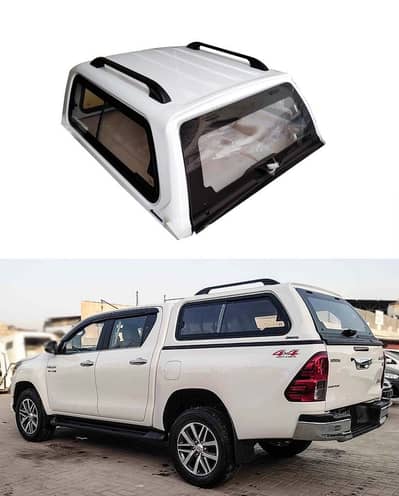 Toyota Hilux Revo / Rocco 4X4 Fiberglass High Roof Canopy With LED Br