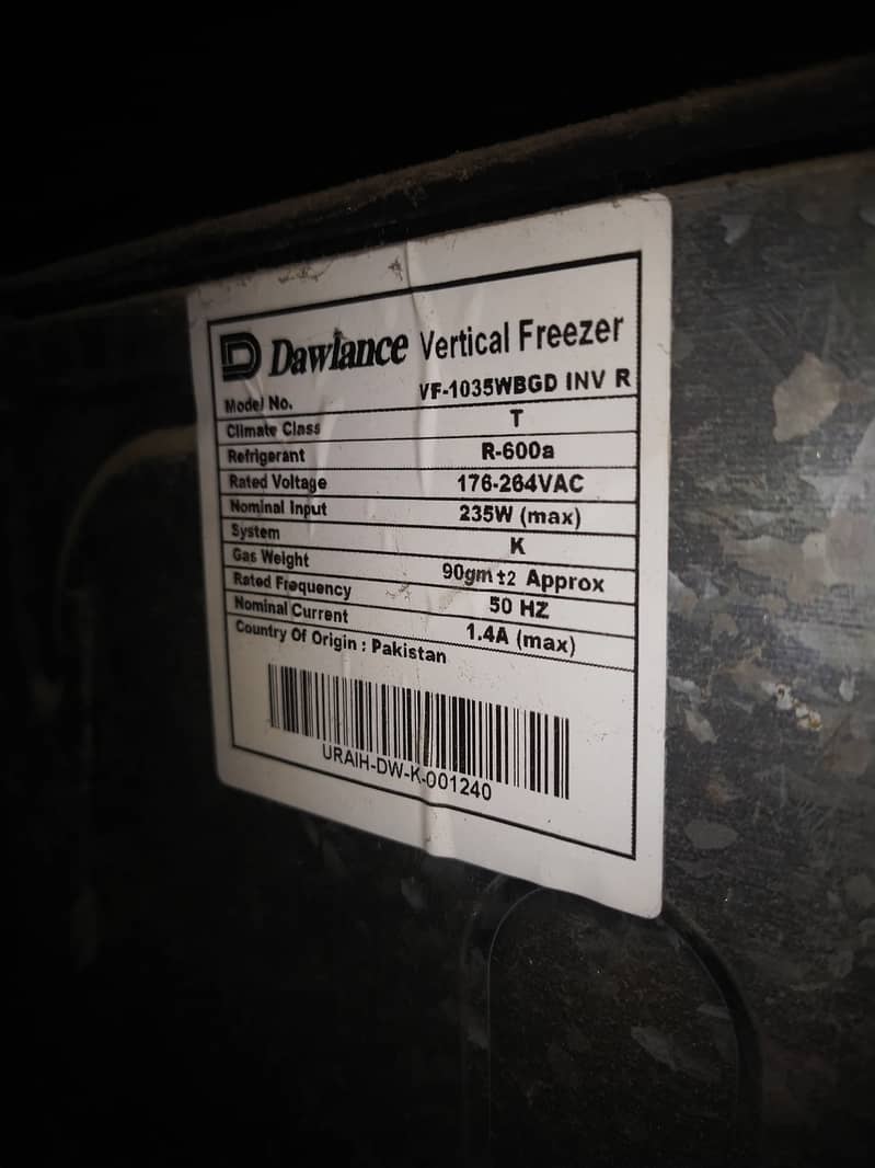 Dawalance Vertical Freezer 6