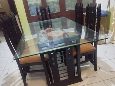 King Size Bed, 6 person dinning table & Kids wooden Cot