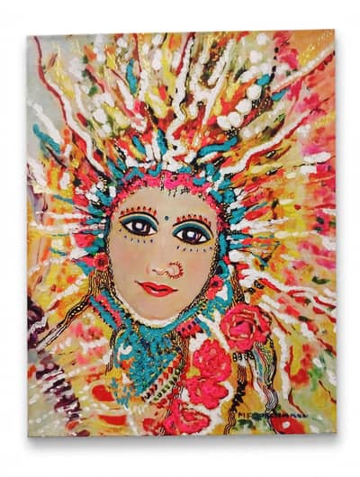boho Queen wall art Hand Made Canvas
