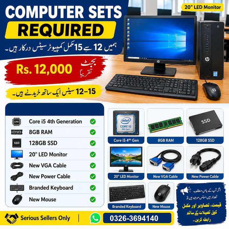 12–15 Computer Sets Required – Bulk Purchase 0