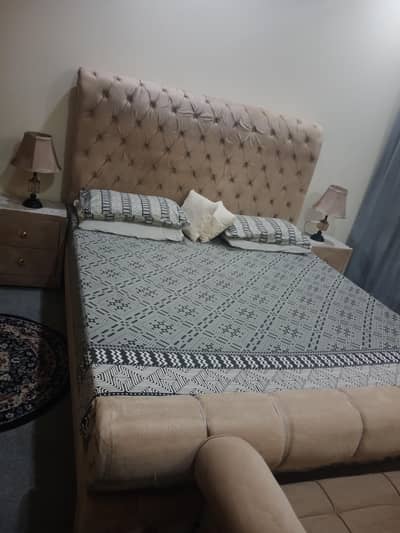 with mattress and lamp