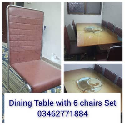 Dining Table Glass Top with Chairs