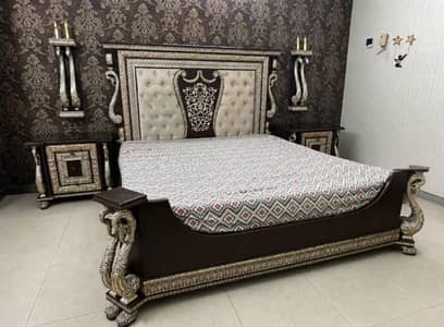 Bedroom & Living Room Furniture Set (Bed, Tables, Chairs, Mirror)