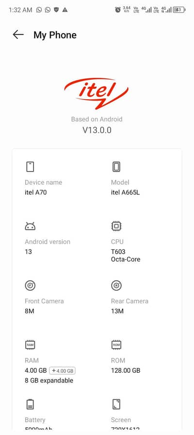 Itel A70