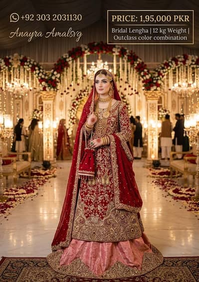 Wedding Bridals Lhenga 12 kg Wait Outclass colour combination