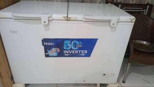 haier deep freezer double door