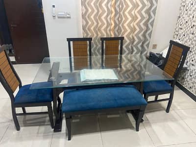 Dining Table Set – 4 Chairs & 1 Bench